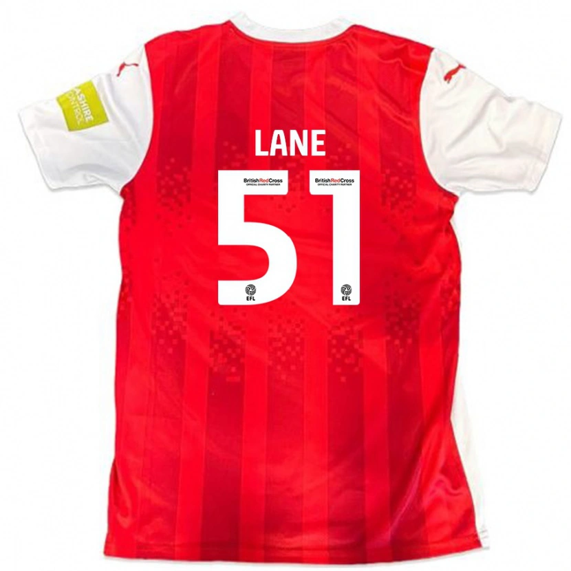 Danxen Enfant Maillot Mikey Lane #51 Rouge Blanc Tenues Domicile 2024/25 T-Shirt