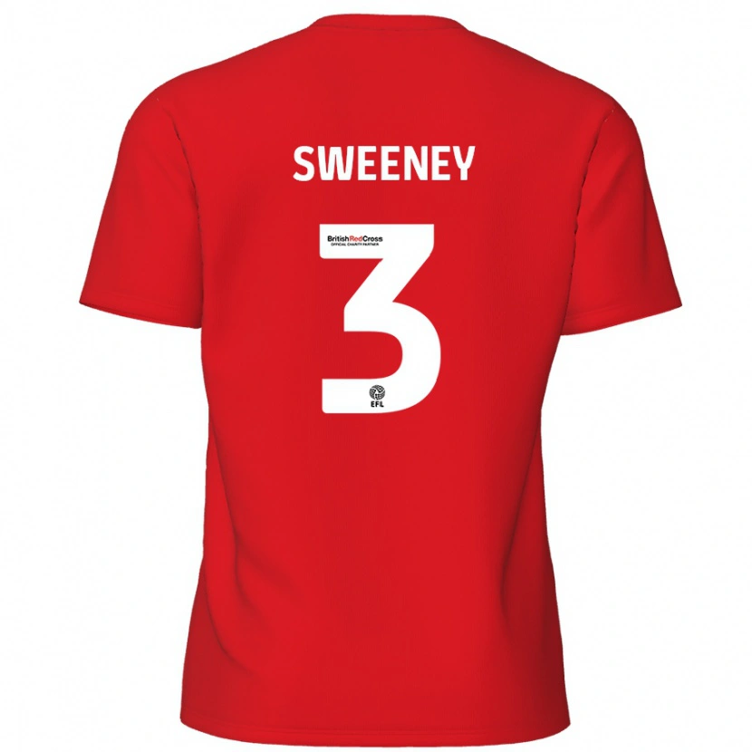 Danxen Enfant Maillot Jayden Sweeney #3 Rouge Tenues Domicile 2024/25 T-Shirt