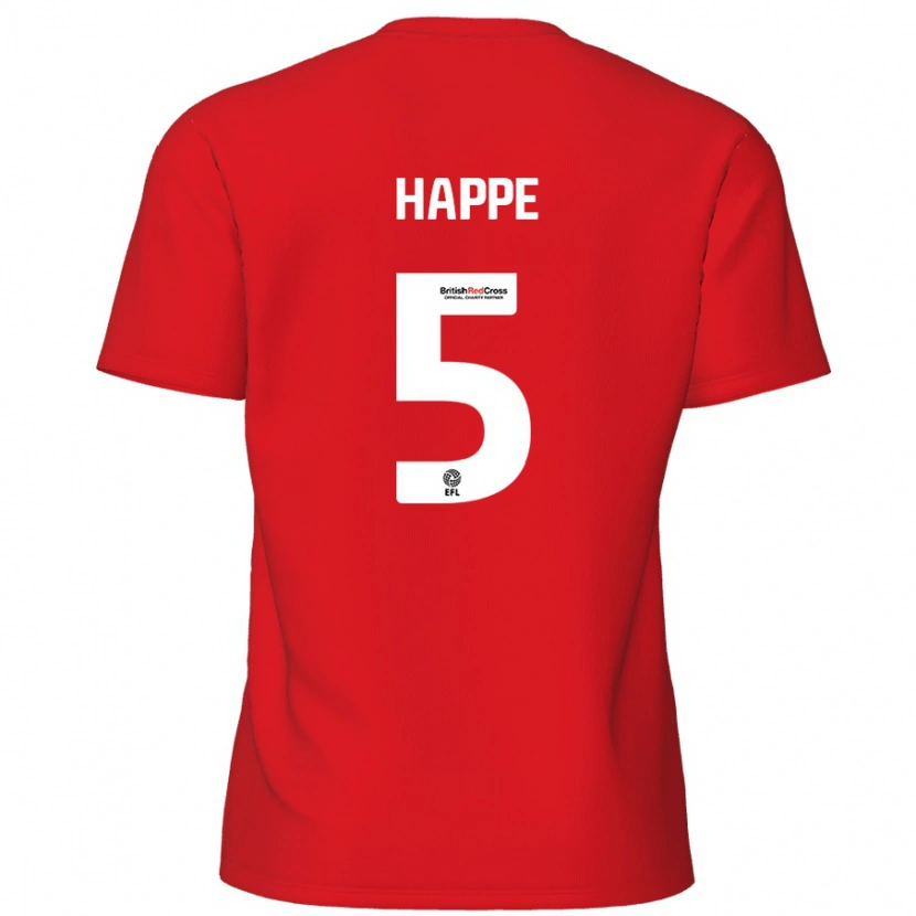 Danxen Enfant Maillot Dan Happe #5 Rouge Tenues Domicile 2024/25 T-Shirt