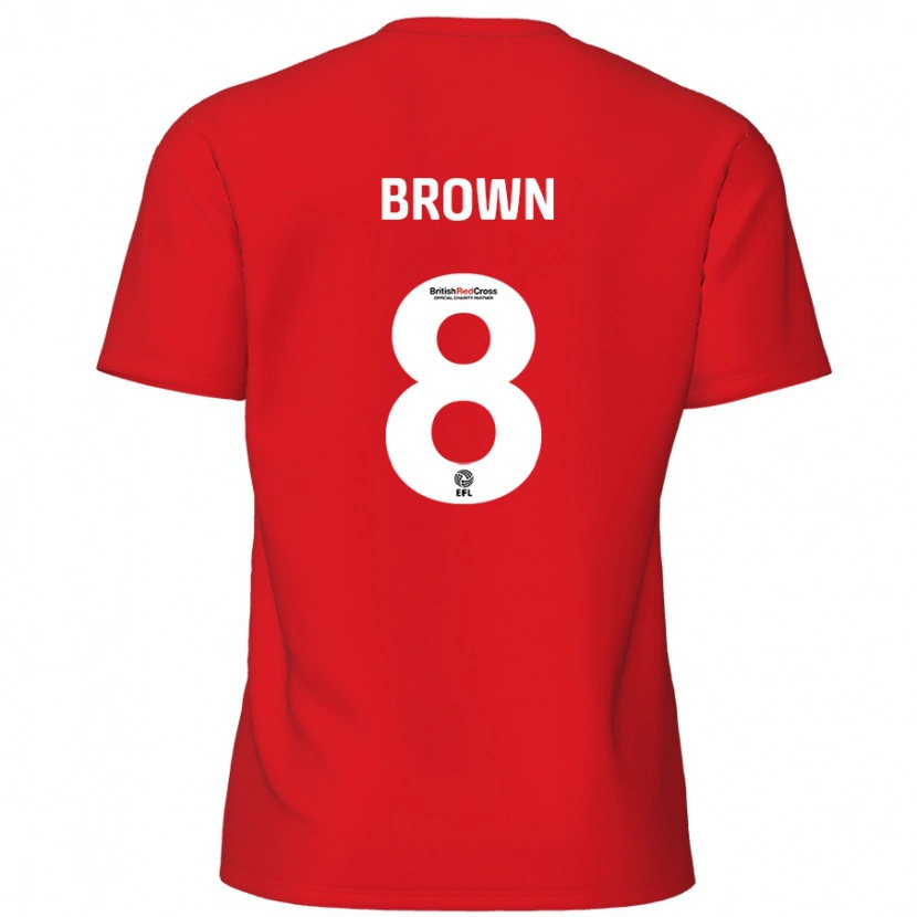 Danxen Enfant Maillot Jordan Brown #8 Rouge Tenues Domicile 2024/25 T-Shirt