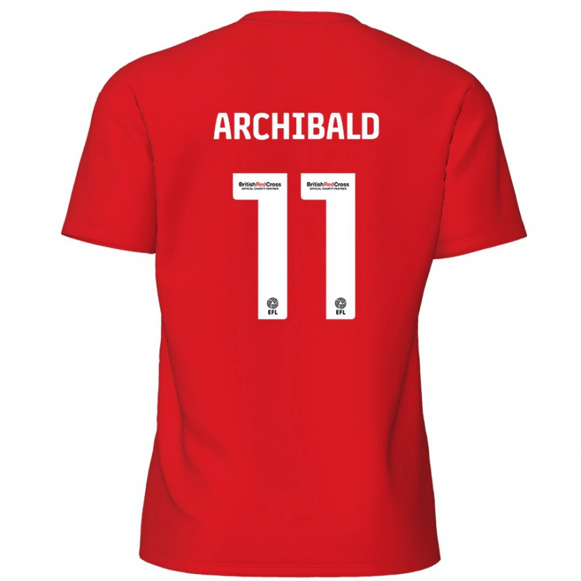 Danxen Enfant Maillot Theo Archibald #11 Rouge Tenues Domicile 2024/25 T-Shirt