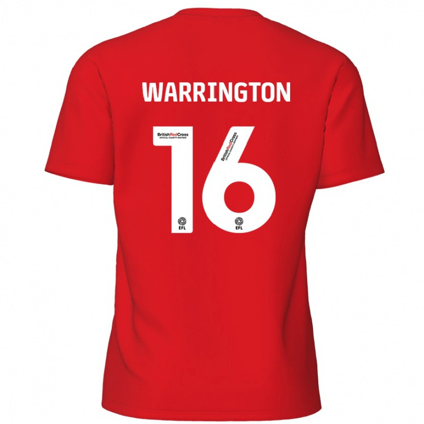 Danxen Enfant Maillot Lewis Warrington #16 Rouge Tenues Domicile 2024/25 T-Shirt