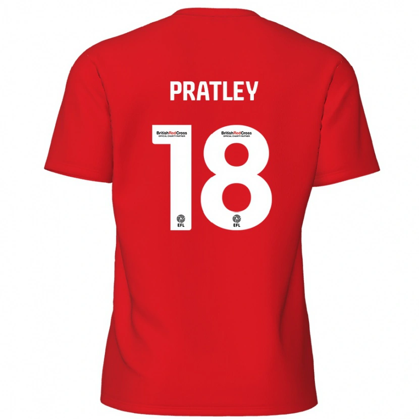 Danxen Enfant Maillot Darren Pratley #18 Rouge Tenues Domicile 2024/25 T-Shirt