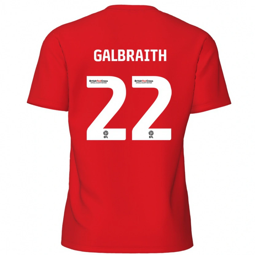 Danxen Enfant Maillot Ethan Galbraith #22 Rouge Tenues Domicile 2024/25 T-Shirt