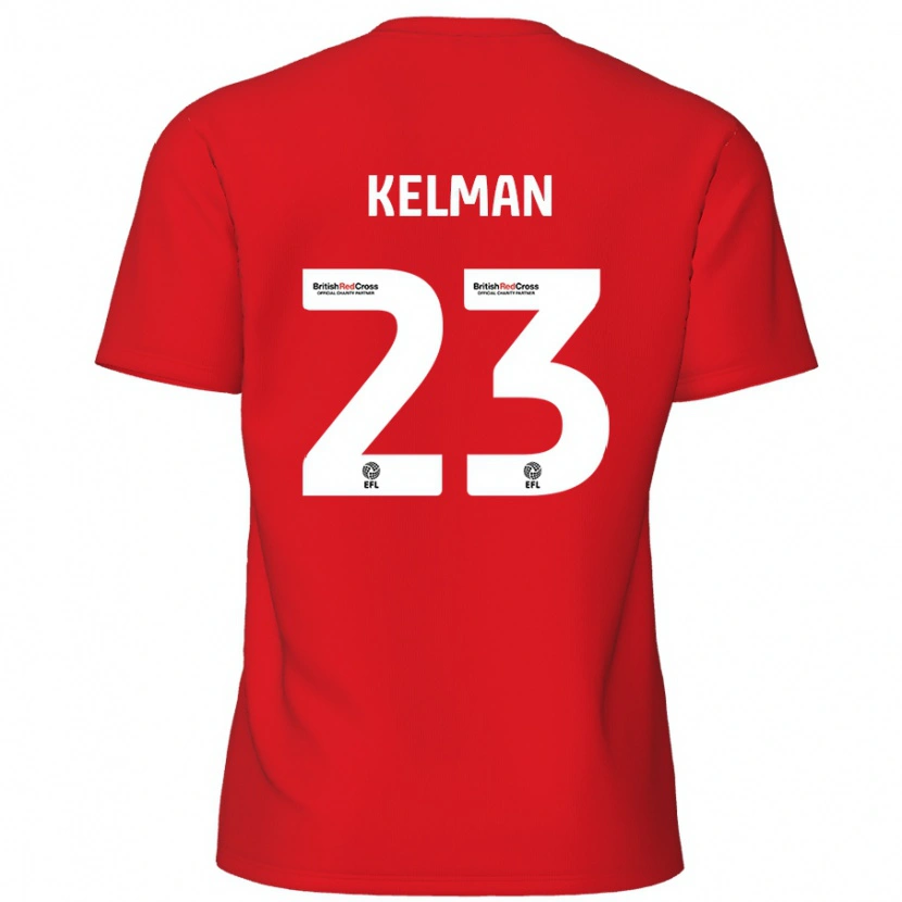 Danxen Enfant Maillot Charlie Kelman #23 Rouge Tenues Domicile 2024/25 T-Shirt