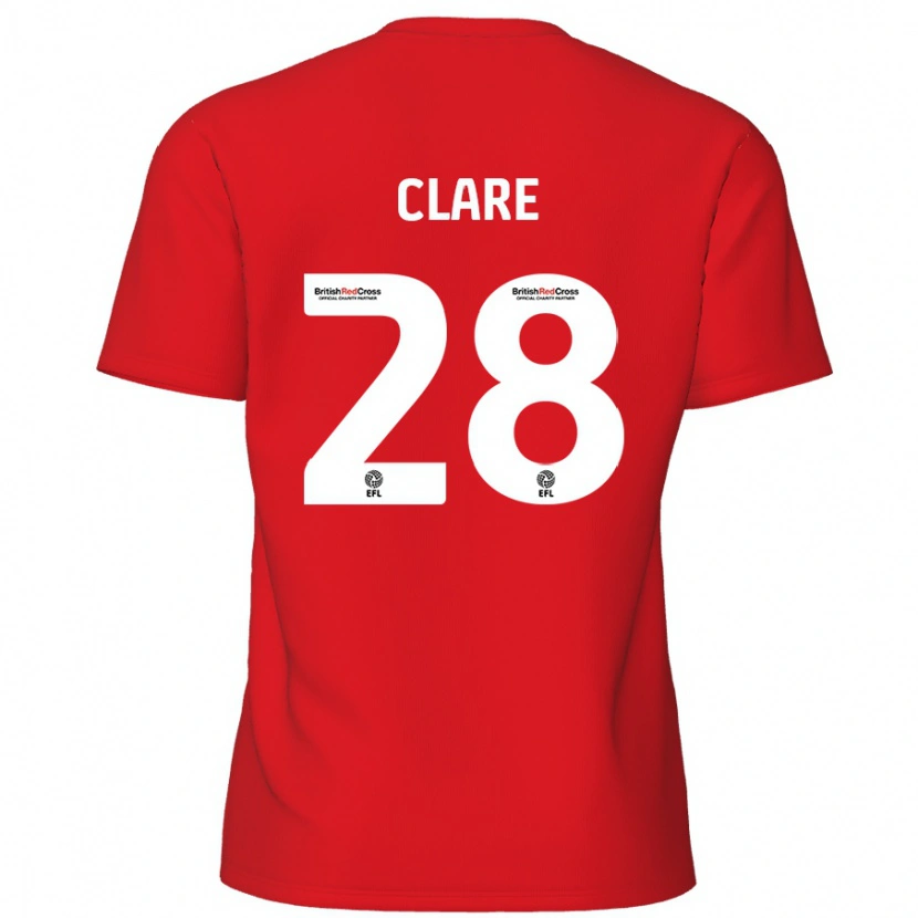 Danxen Enfant Maillot Sean Clare #28 Rouge Tenues Domicile 2024/25 T-Shirt