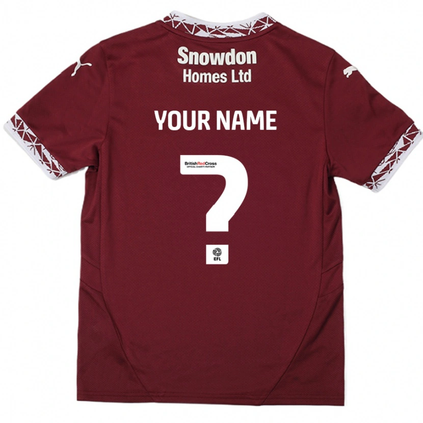 Danxen Enfant Maillot Votre Nom #0 Bordeaux Tenues Domicile 2024/25 T-Shirt