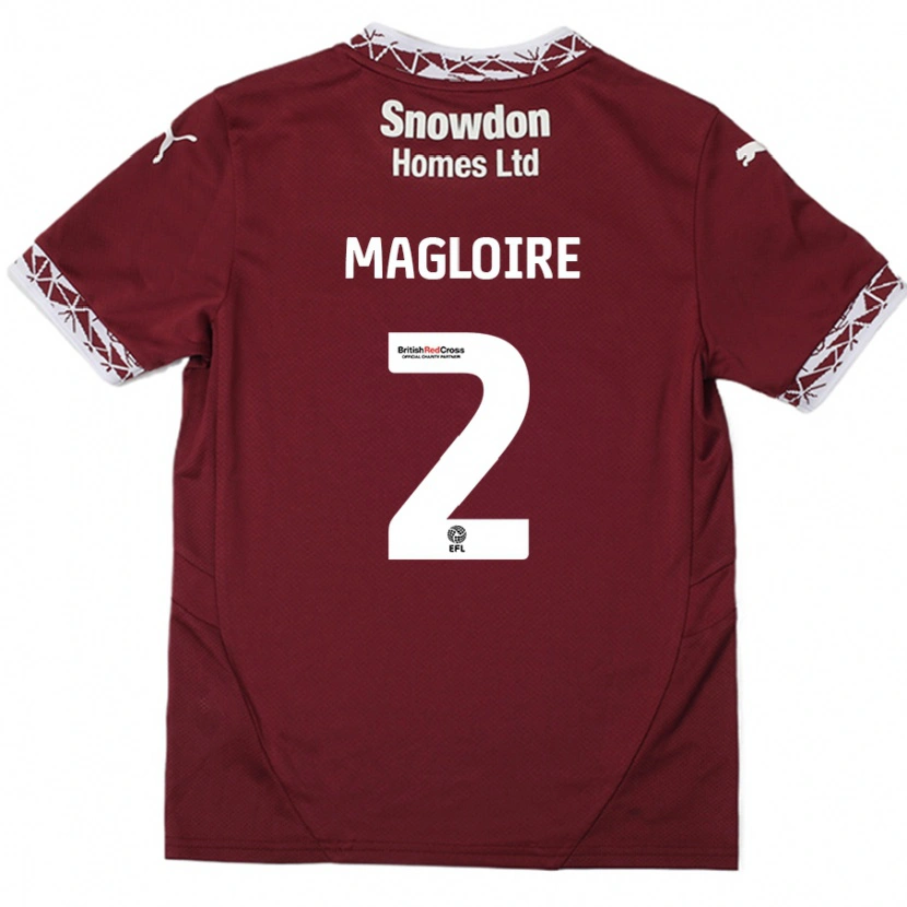 Danxen Enfant Maillot Tyler Magloire #2 Bordeaux Tenues Domicile 2024/25 T-Shirt