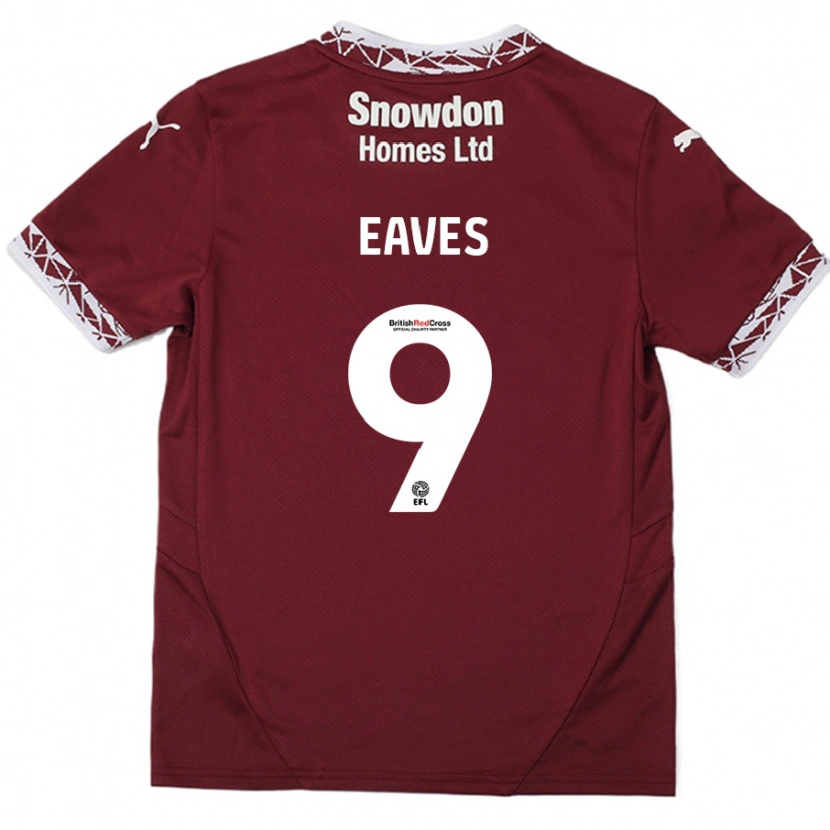 Danxen Enfant Maillot Tom Eaves #9 Bordeaux Tenues Domicile 2024/25 T-Shirt