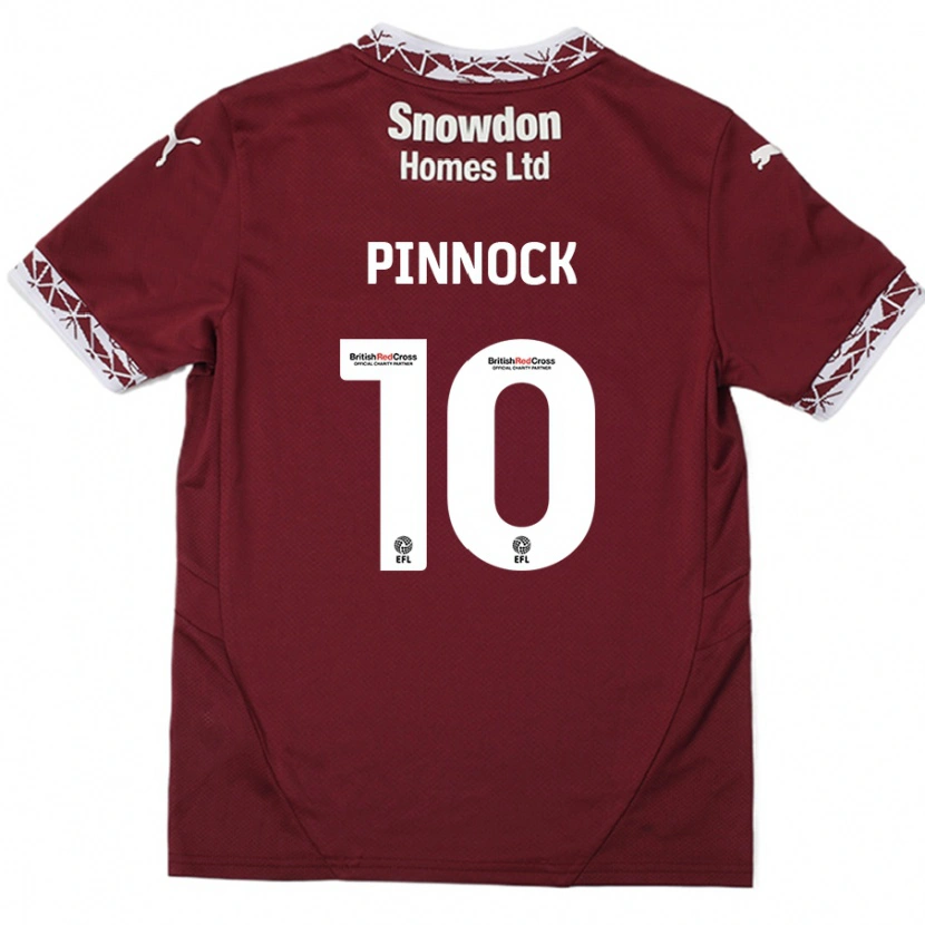 Danxen Enfant Maillot Mitch Pinnock #10 Bordeaux Tenues Domicile 2024/25 T-Shirt