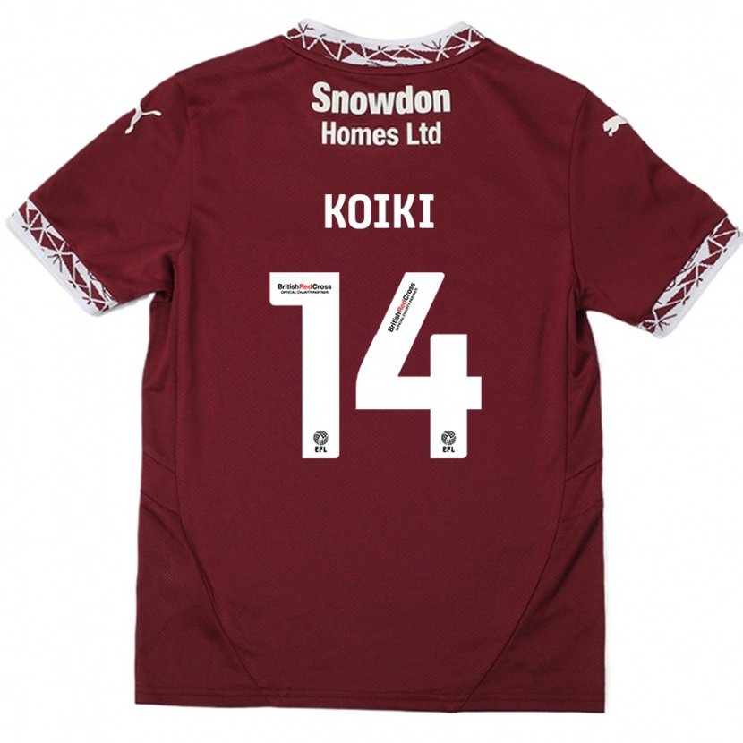 Danxen Enfant Maillot Ali Koiki #14 Bordeaux Tenues Domicile 2024/25 T-Shirt