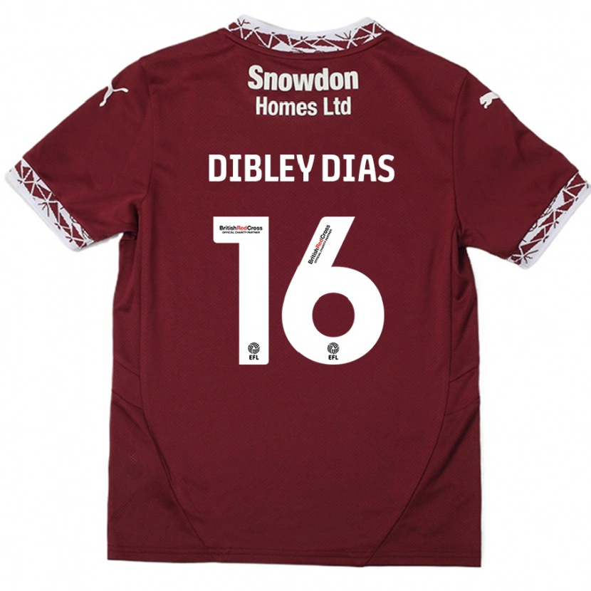 Danxen Enfant Maillot Matt Dibley-Dias #16 Bordeaux Tenues Domicile 2024/25 T-Shirt