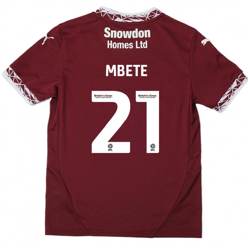 Danxen Enfant Maillot Luke Mbete #21 Bordeaux Tenues Domicile 2024/25 T-Shirt