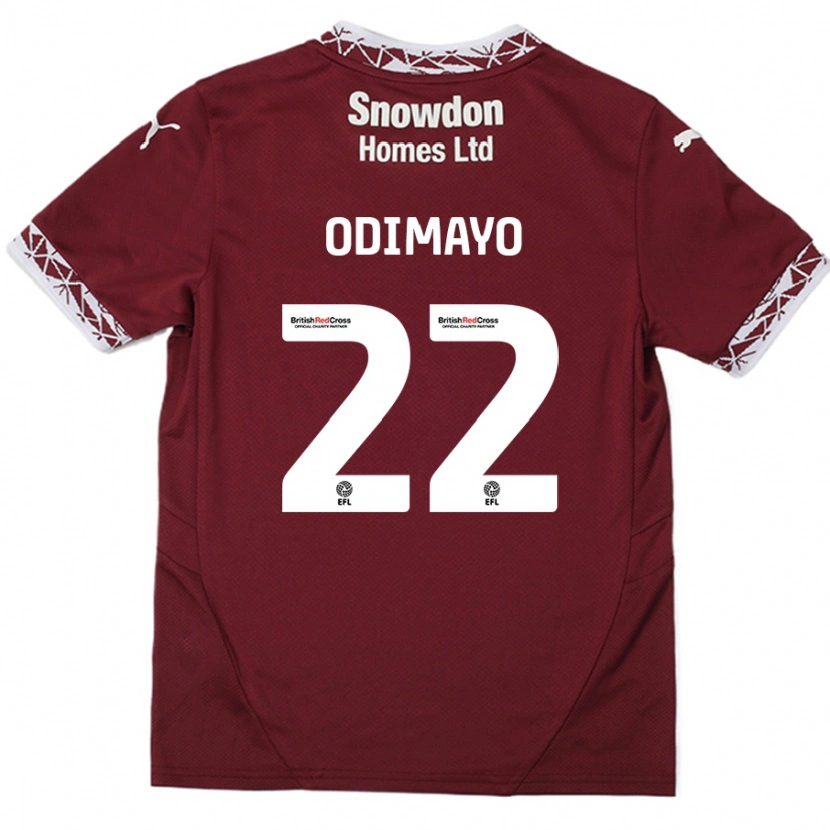 Danxen Enfant Maillot Akin Odimayo #22 Bordeaux Tenues Domicile 2024/25 T-Shirt