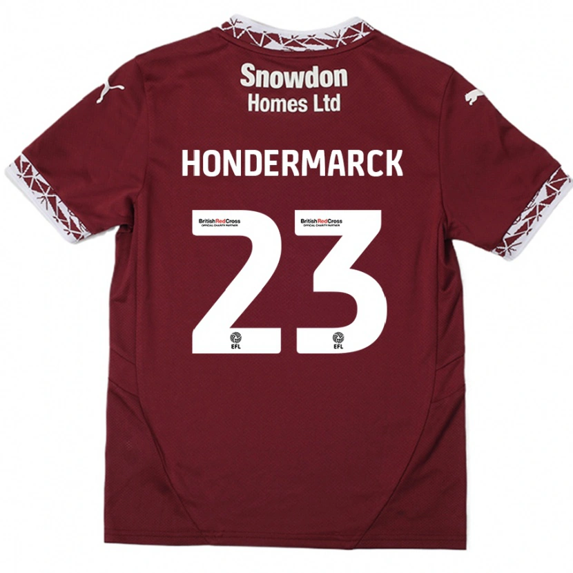 Danxen Enfant Maillot William Hondermarck #23 Bordeaux Tenues Domicile 2024/25 T-Shirt