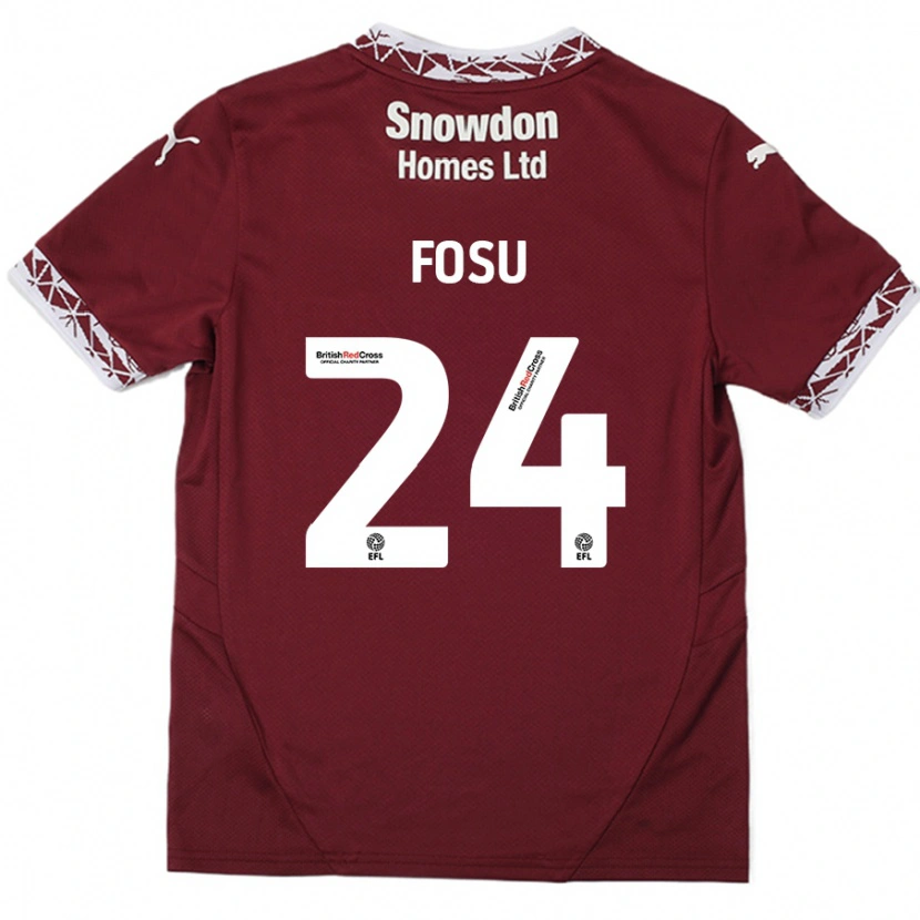 Danxen Enfant Maillot Tariqe Fosu #24 Bordeaux Tenues Domicile 2024/25 T-Shirt