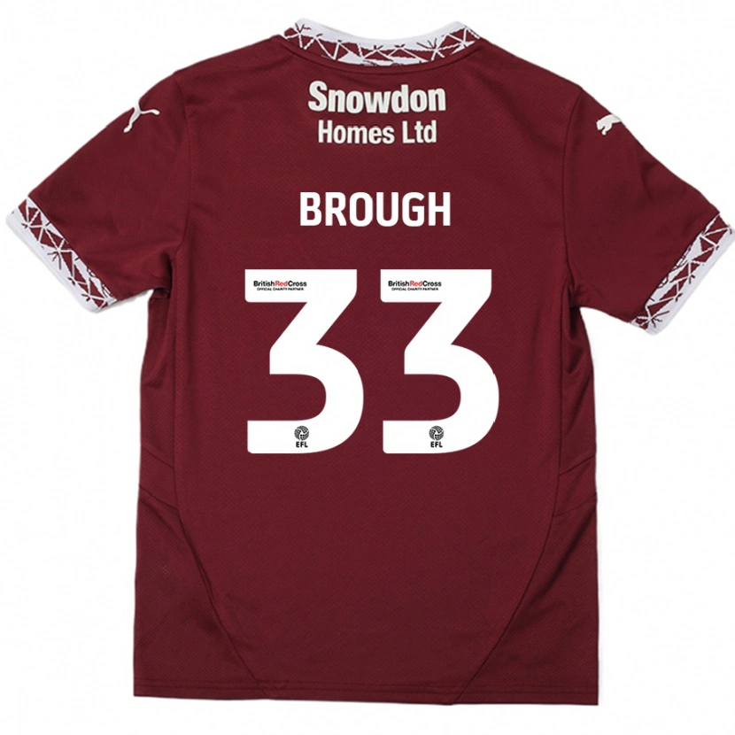 Danxen Enfant Maillot Patrick Brough #33 Bordeaux Tenues Domicile 2024/25 T-Shirt