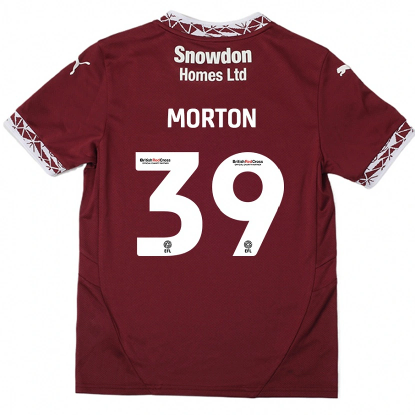 Danxen Enfant Maillot Callum Morton #39 Bordeaux Tenues Domicile 2024/25 T-Shirt