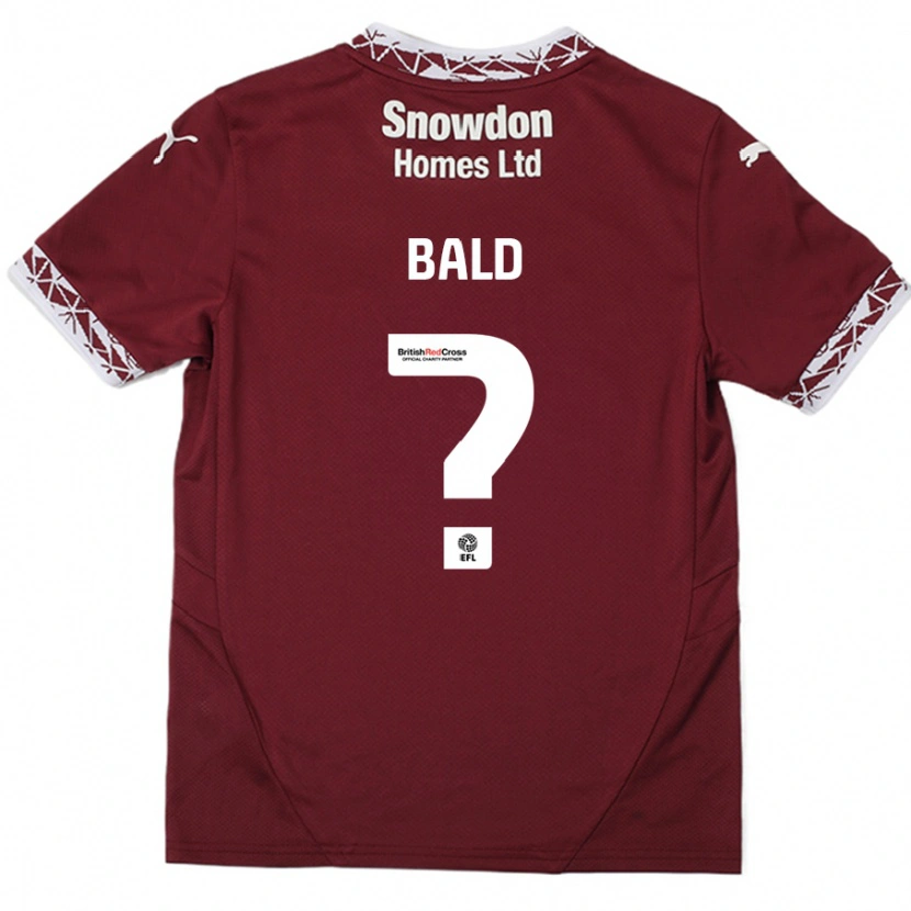 Danxen Enfant Maillot Marcus Bald #0 Bordeaux Tenues Domicile 2024/25 T-Shirt