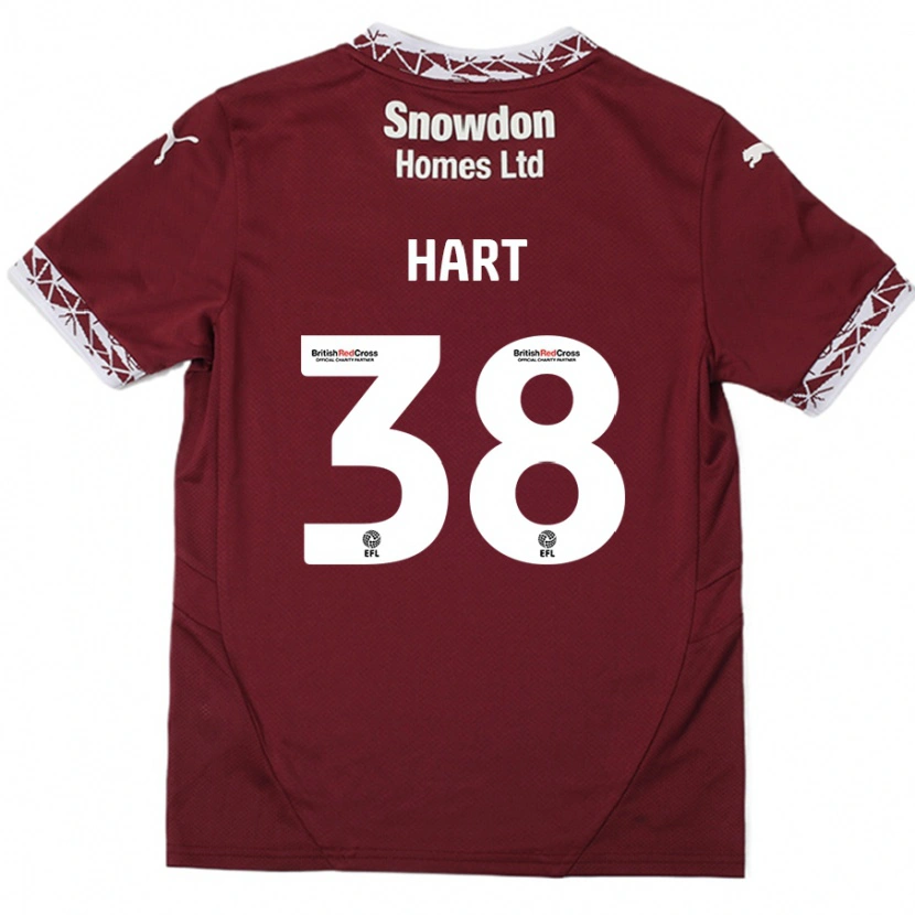 Danxen Enfant Maillot Jamari Hart #38 Bordeaux Tenues Domicile 2024/25 T-Shirt