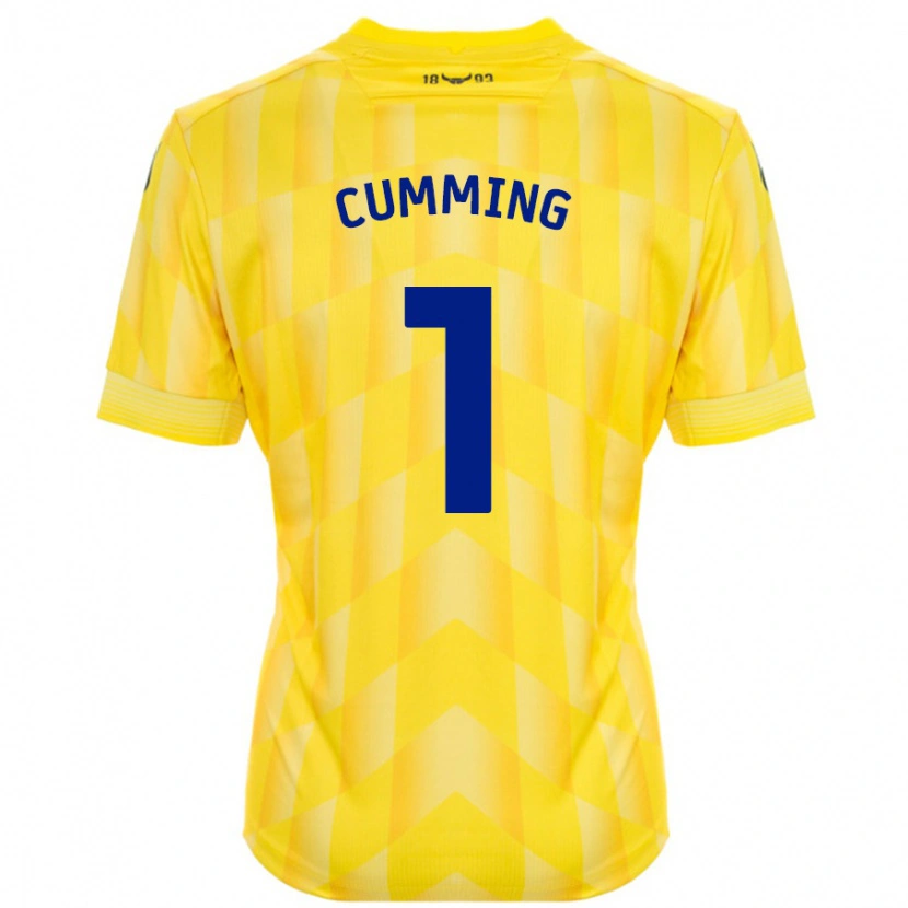 Danxen Enfant Maillot Jamie Cumming #1 Jaune Tenues Domicile 2024/25 T-Shirt