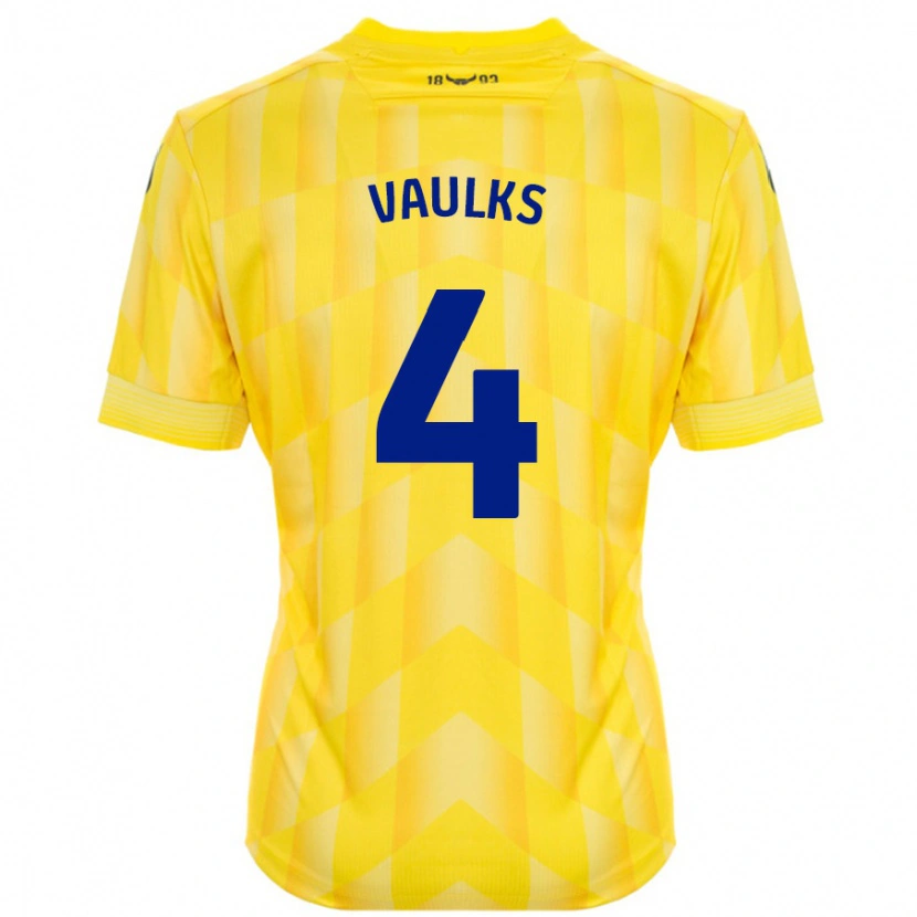 Danxen Enfant Maillot Will Vaulks #4 Jaune Tenues Domicile 2024/25 T-Shirt