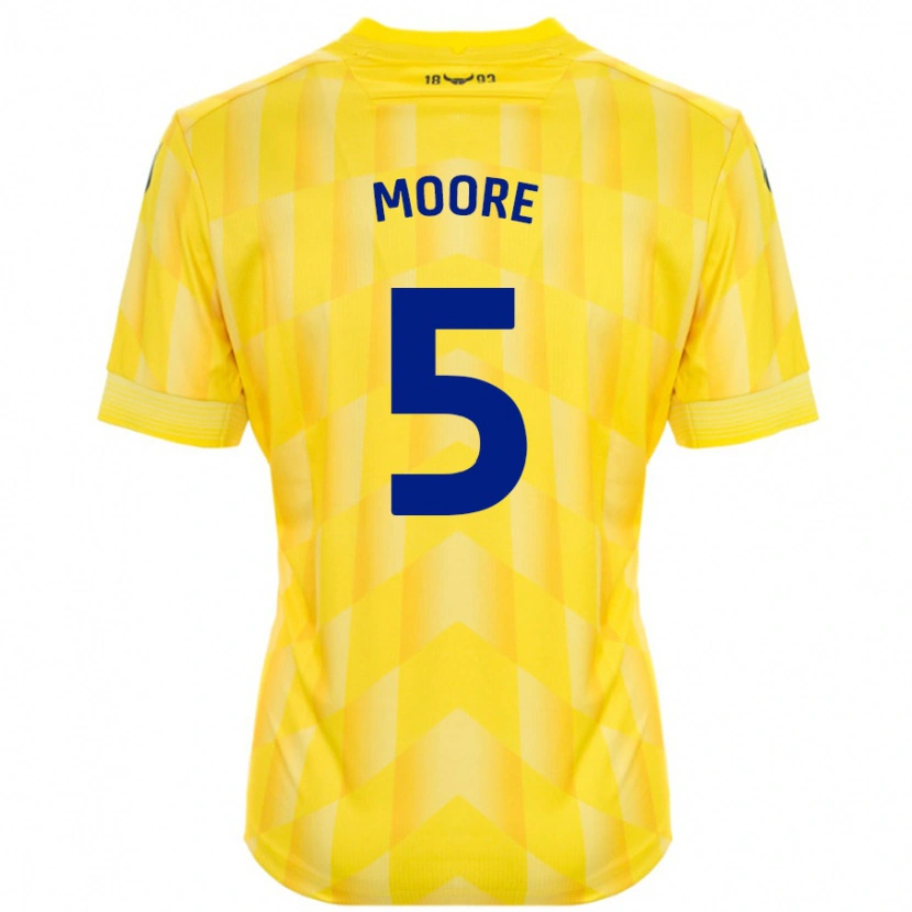 Danxen Enfant Maillot Elliott Moore #5 Jaune Tenues Domicile 2024/25 T-Shirt