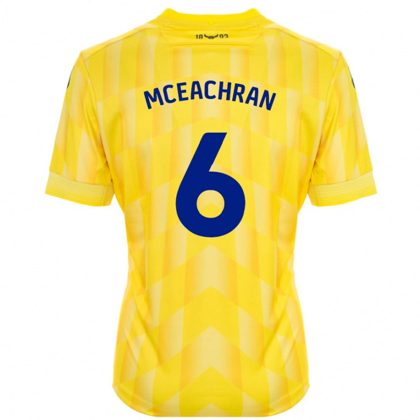 Danxen Enfant Maillot Josh Mceachran #6 Jaune Tenues Domicile 2024/25 T-Shirt