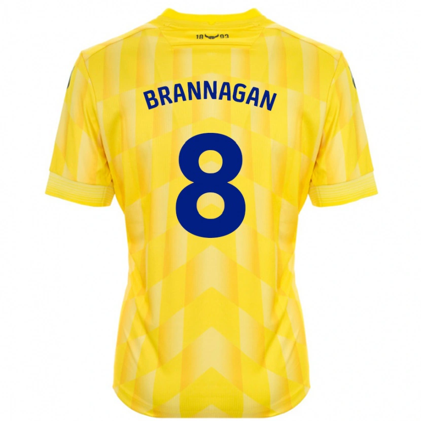 Danxen Enfant Maillot Cameron Brannagan #8 Jaune Tenues Domicile 2024/25 T-Shirt