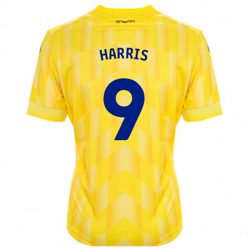 Danxen Enfant Maillot Mark Harris #9 Jaune Tenues Domicile 2024/25 T-Shirt