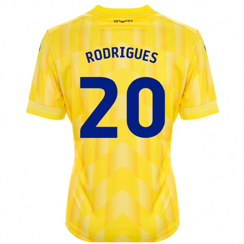 Danxen Enfant Maillot Rúben Rodrigues #20 Jaune Tenues Domicile 2024/25 T-Shirt