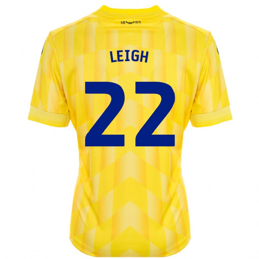 Danxen Enfant Maillot Greg Leigh #22 Jaune Tenues Domicile 2024/25 T-Shirt