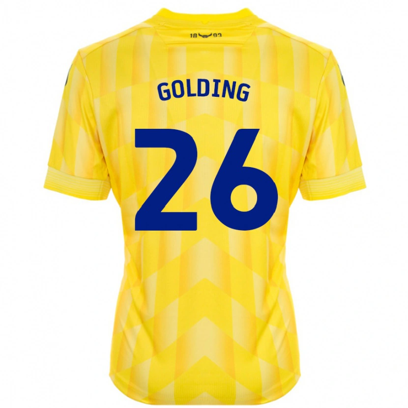 Danxen Enfant Maillot James Golding #26 Jaune Tenues Domicile 2024/25 T-Shirt