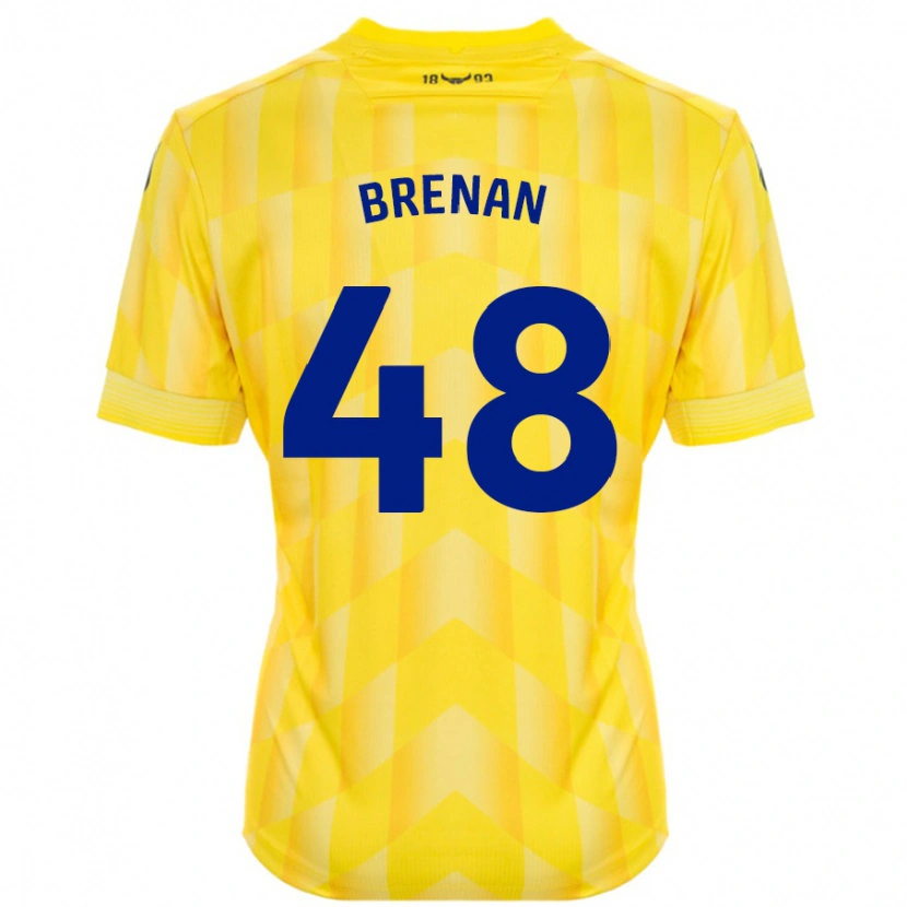 Danxen Enfant Maillot Tobias Brenan #48 Jaune Tenues Domicile 2024/25 T-Shirt