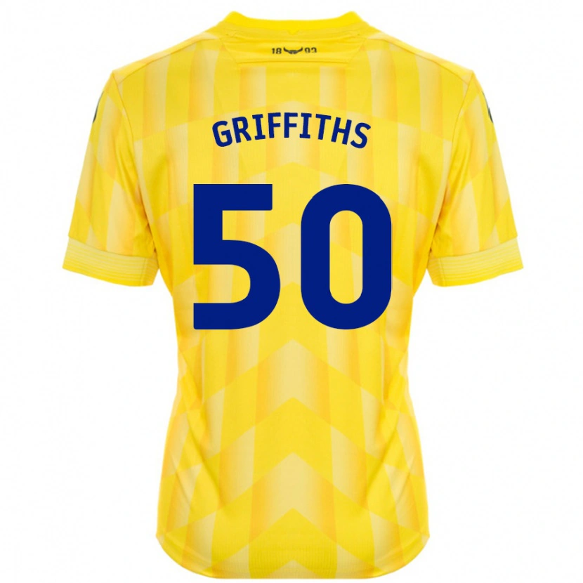 Danxen Enfant Maillot Louis Griffiths #50 Jaune Tenues Domicile 2024/25 T-Shirt