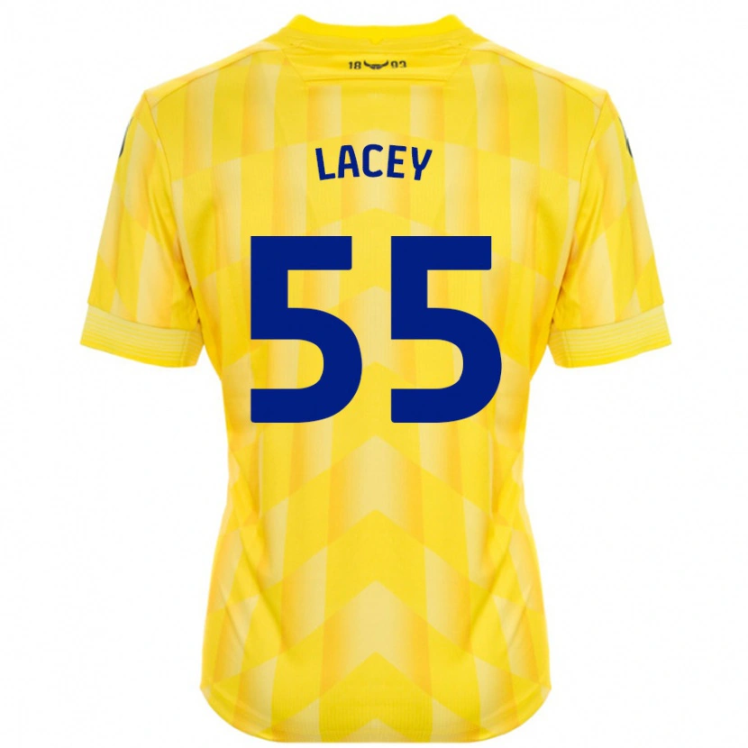 Danxen Enfant Maillot Aaron Lacey #55 Jaune Tenues Domicile 2024/25 T-Shirt