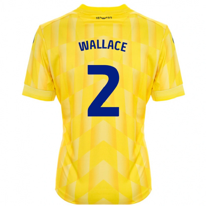 Danxen Enfant Maillot Emily Wallace #2 Jaune Tenues Domicile 2024/25 T-Shirt