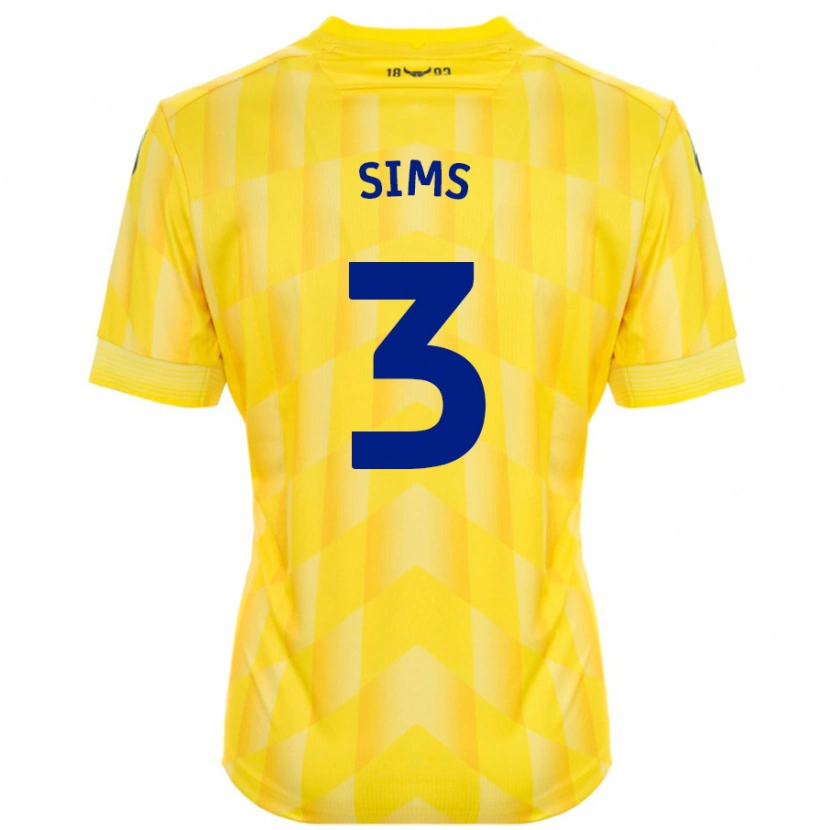 Danxen Enfant Maillot Gemma Sims #3 Jaune Tenues Domicile 2024/25 T-Shirt