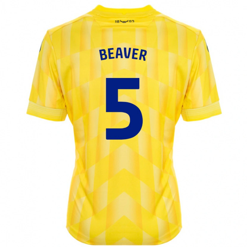 Danxen Enfant Maillot Catherine Beaver #5 Jaune Tenues Domicile 2024/25 T-Shirt