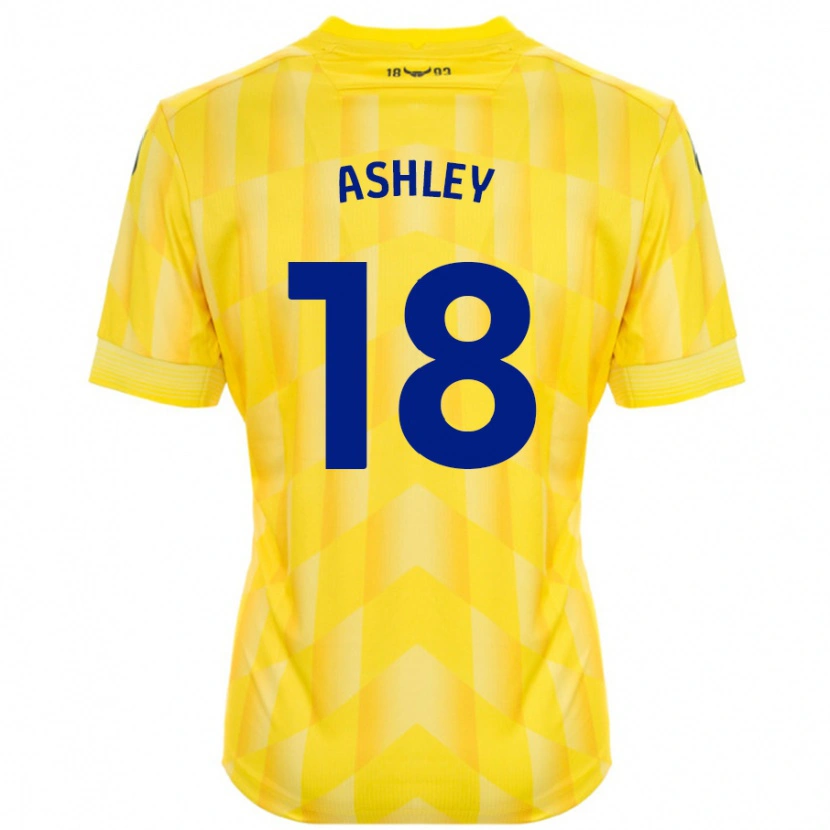 Danxen Enfant Maillot Alex Ashley #18 Jaune Tenues Domicile 2024/25 T-Shirt