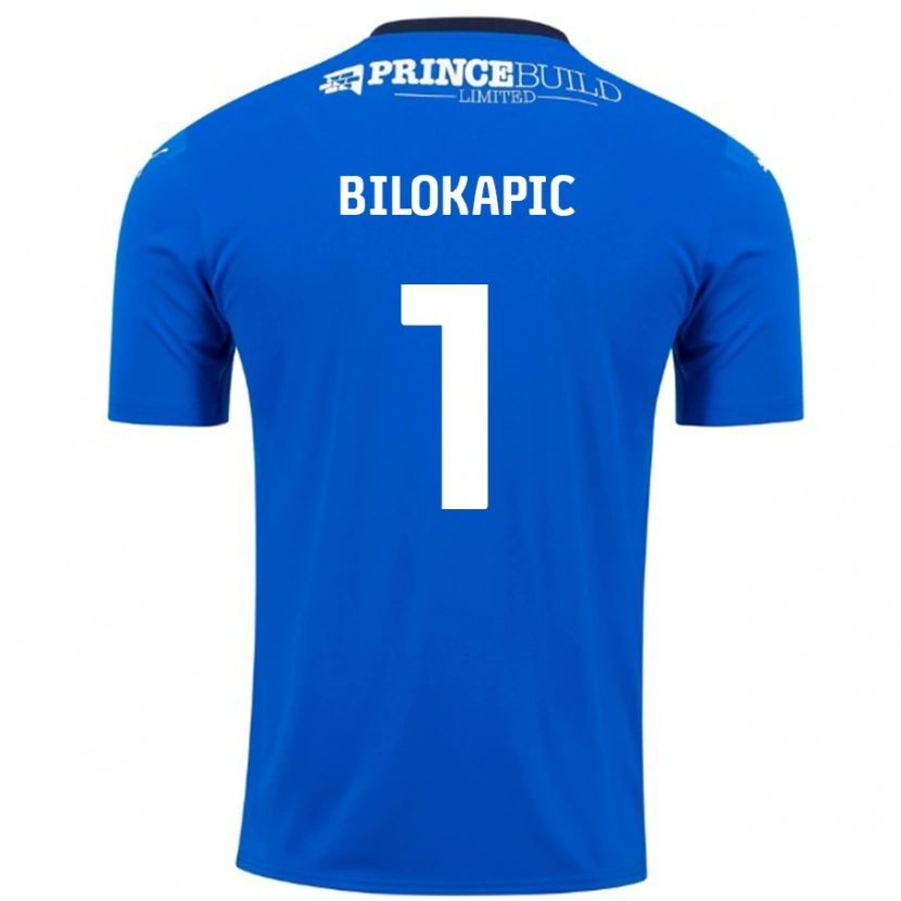 Danxen Enfant Maillot Nicholas Bilokapic #1 Bleu Blanc Tenues Domicile 2024/25 T-Shirt