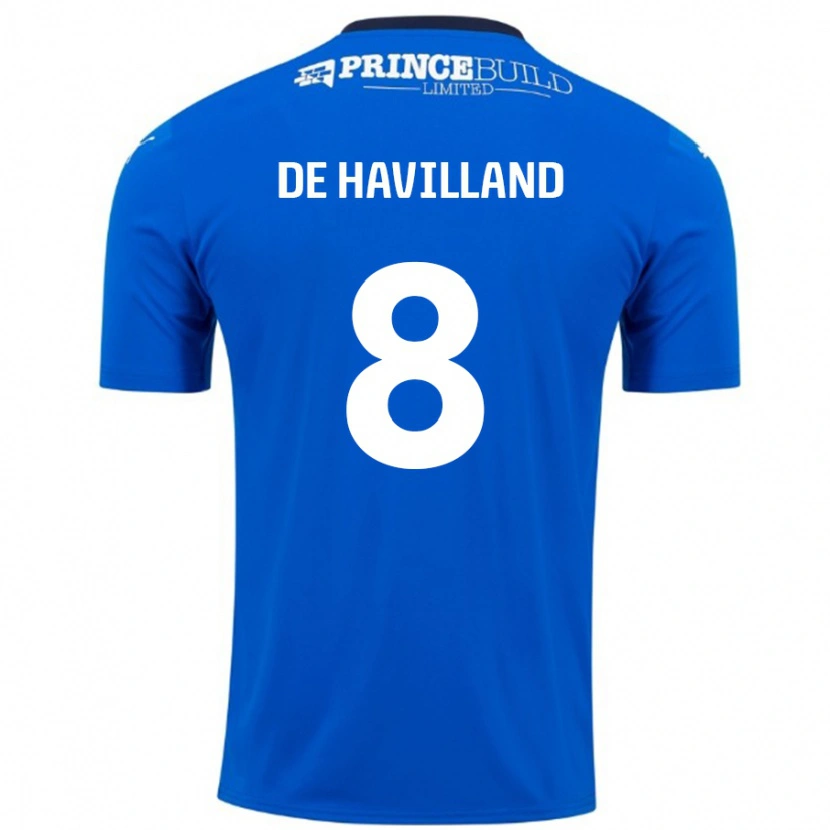 Danxen Enfant Maillot Ryan De Havilland #8 Bleu Blanc Tenues Domicile 2024/25 T-Shirt