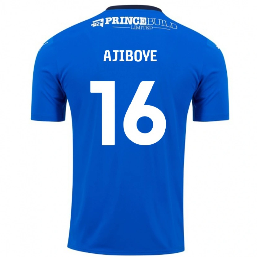 Danxen Enfant Maillot David Ajiboye #16 Bleu Blanc Tenues Domicile 2024/25 T-Shirt