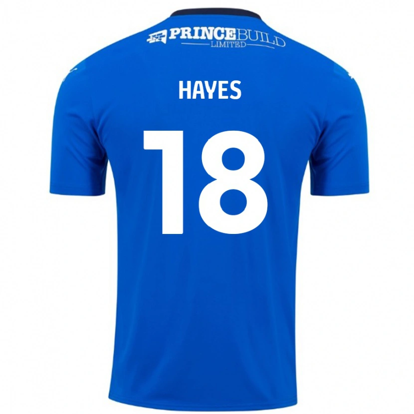 Danxen Enfant Maillot Cian Hayes #18 Bleu Blanc Tenues Domicile 2024/25 T-Shirt