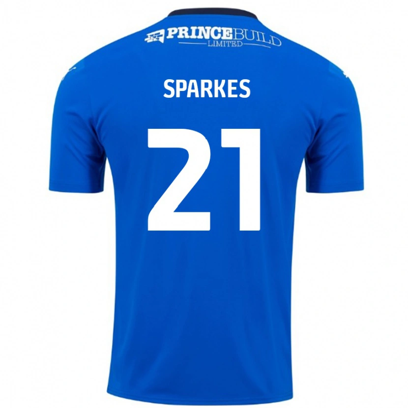 Danxen Enfant Maillot Jack Sparkes #21 Bleu Blanc Tenues Domicile 2024/25 T-Shirt