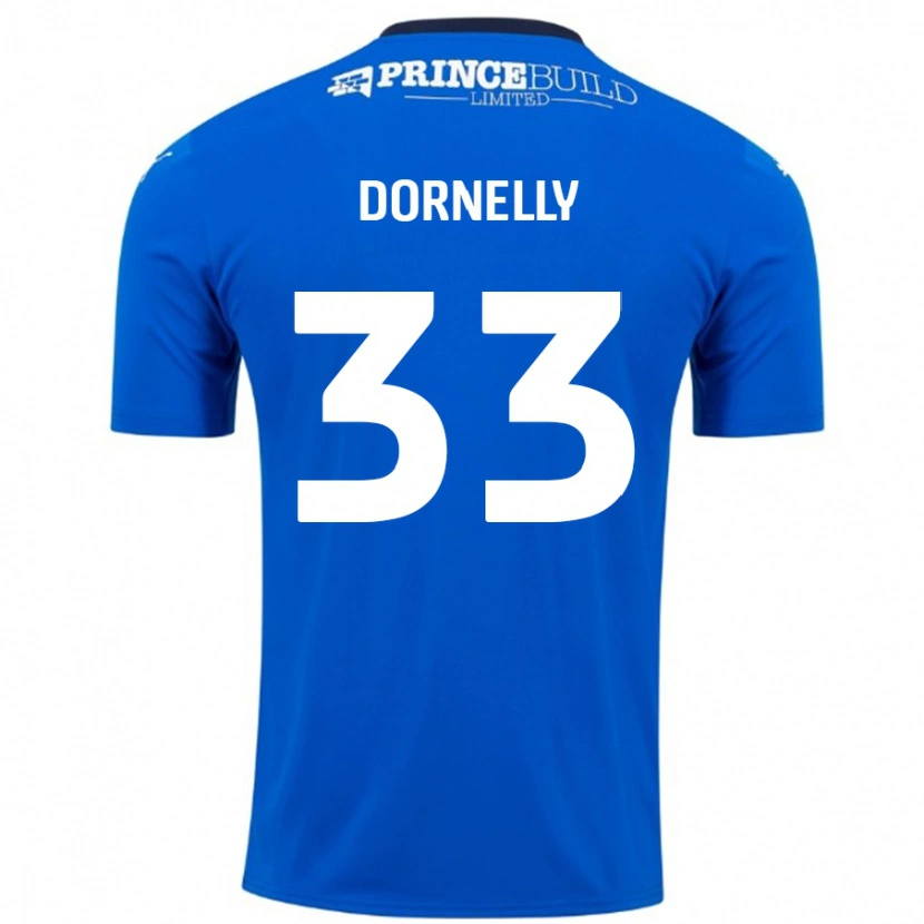 Danxen Enfant Maillot James Dornelly #33 Bleu Blanc Tenues Domicile 2024/25 T-Shirt