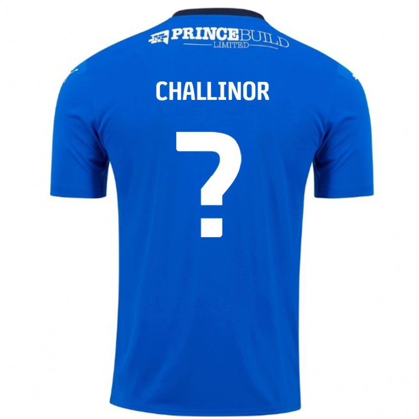 Danxen Enfant Maillot Ben Challinor #0 Bleu Blanc Tenues Domicile 2024/25 T-Shirt