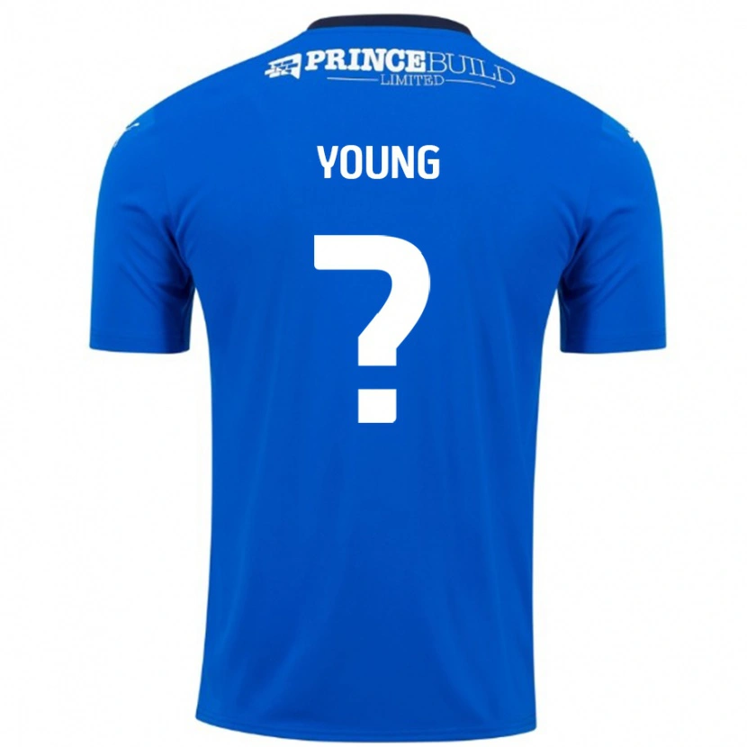 Danxen Enfant Maillot Tyler Young #0 Bleu Blanc Tenues Domicile 2024/25 T-Shirt