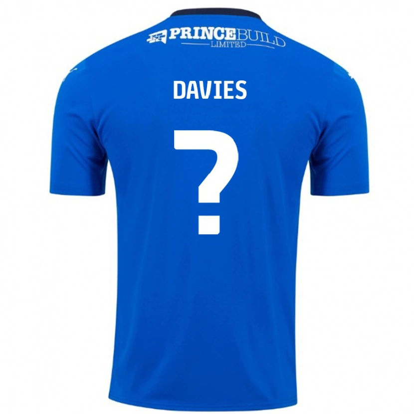 Danxen Enfant Maillot Joe Davies #0 Bleu Blanc Tenues Domicile 2024/25 T-Shirt