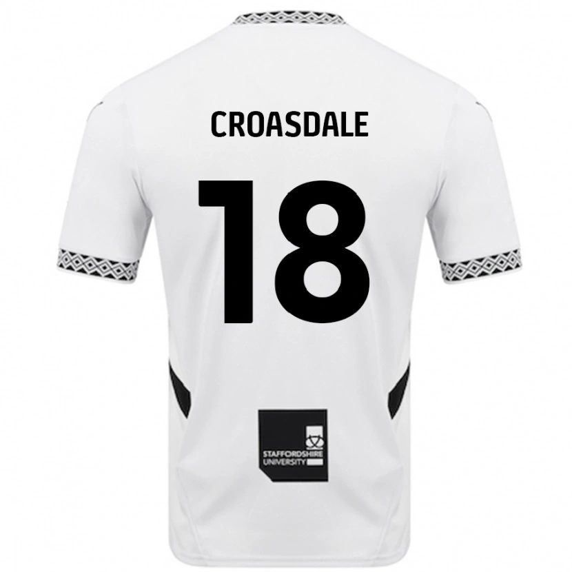 Danxen Enfant Maillot Ryan Croasdale #18 Blanc Tenues Domicile 2024/25 T-Shirt